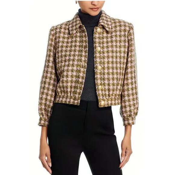 L'Agence Bridges Cropped Metallic Tweed Jacket size 6 - Picture 5 of 6